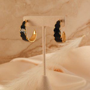SOLD - Vintage Gold Chunky Half Hoop Earrings